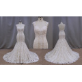 Factory Outlet Champagne Lace Applique Wedding Dress